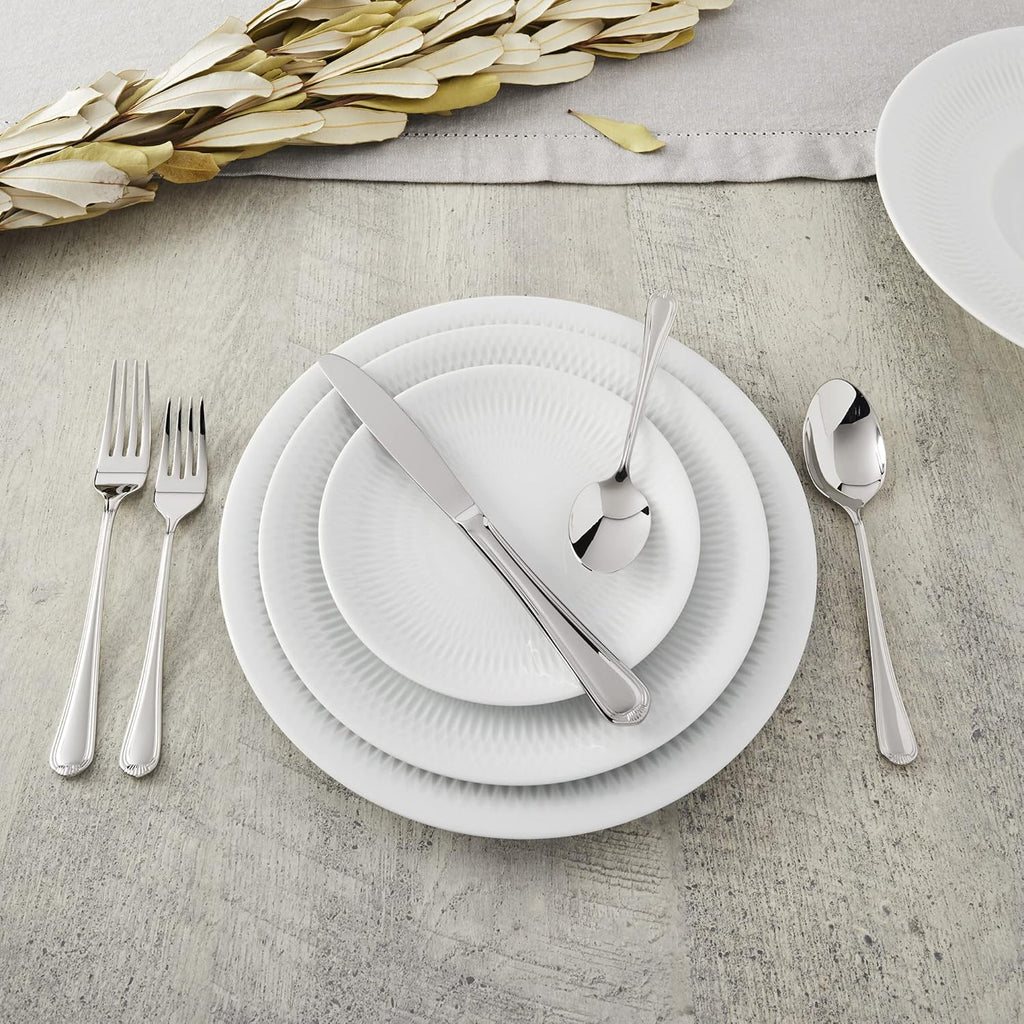 Alcea 65-Piece Flatware Set, Stainless Steel, Silver