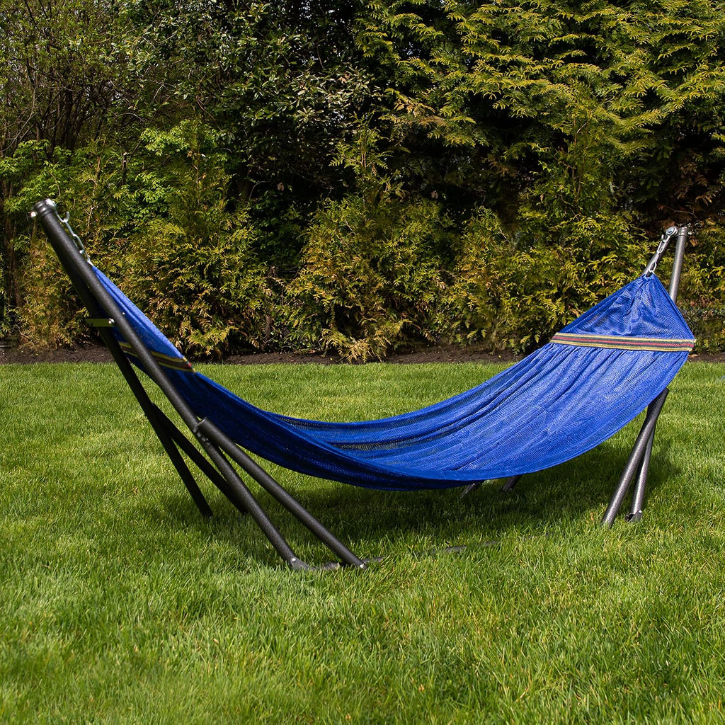 Home Fashion Portable Hammock with Collapsible Steel Stand, 450 lbs Capacity, No Tools Assembly, Carrying Bag