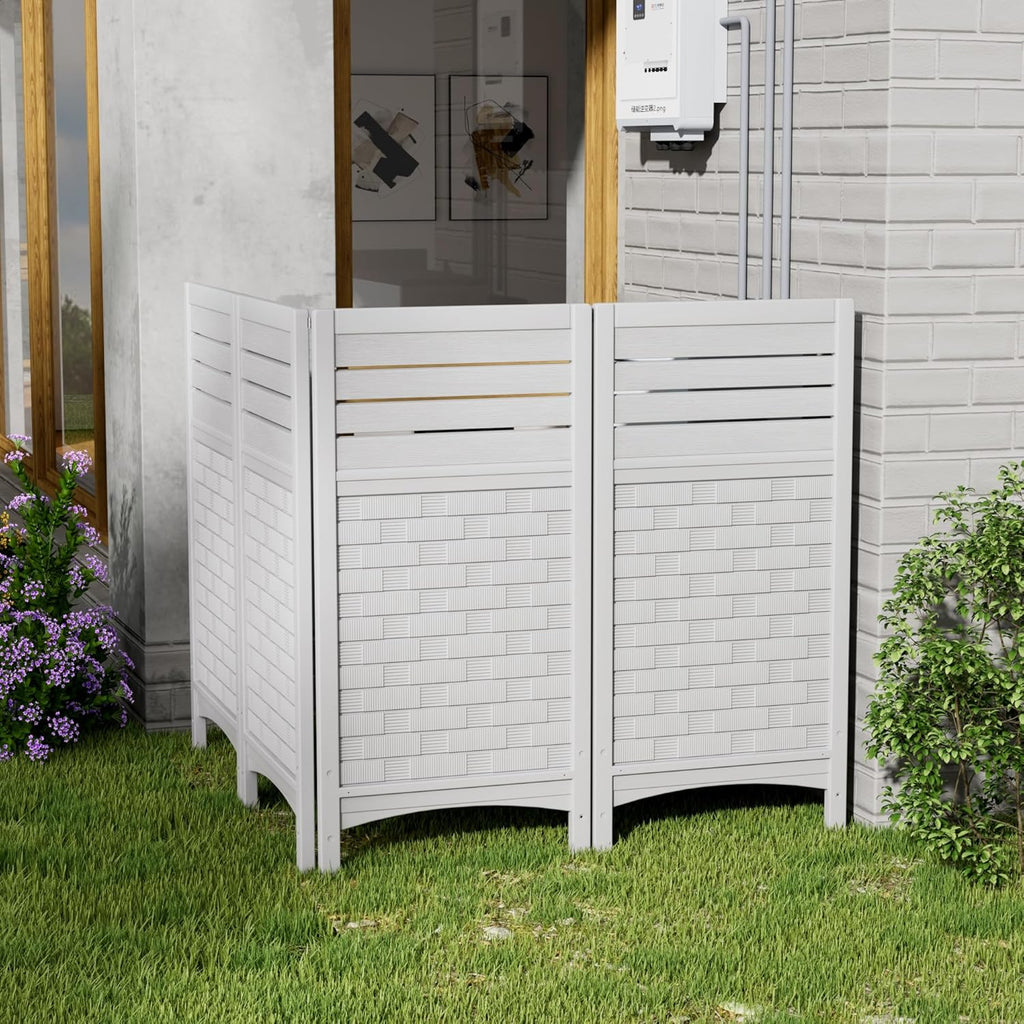 Outdoor Fence Privacy Panels,Resin Privacy Fence Panels for Outside,Air Conditioner/Trash Can/Pool Equipment