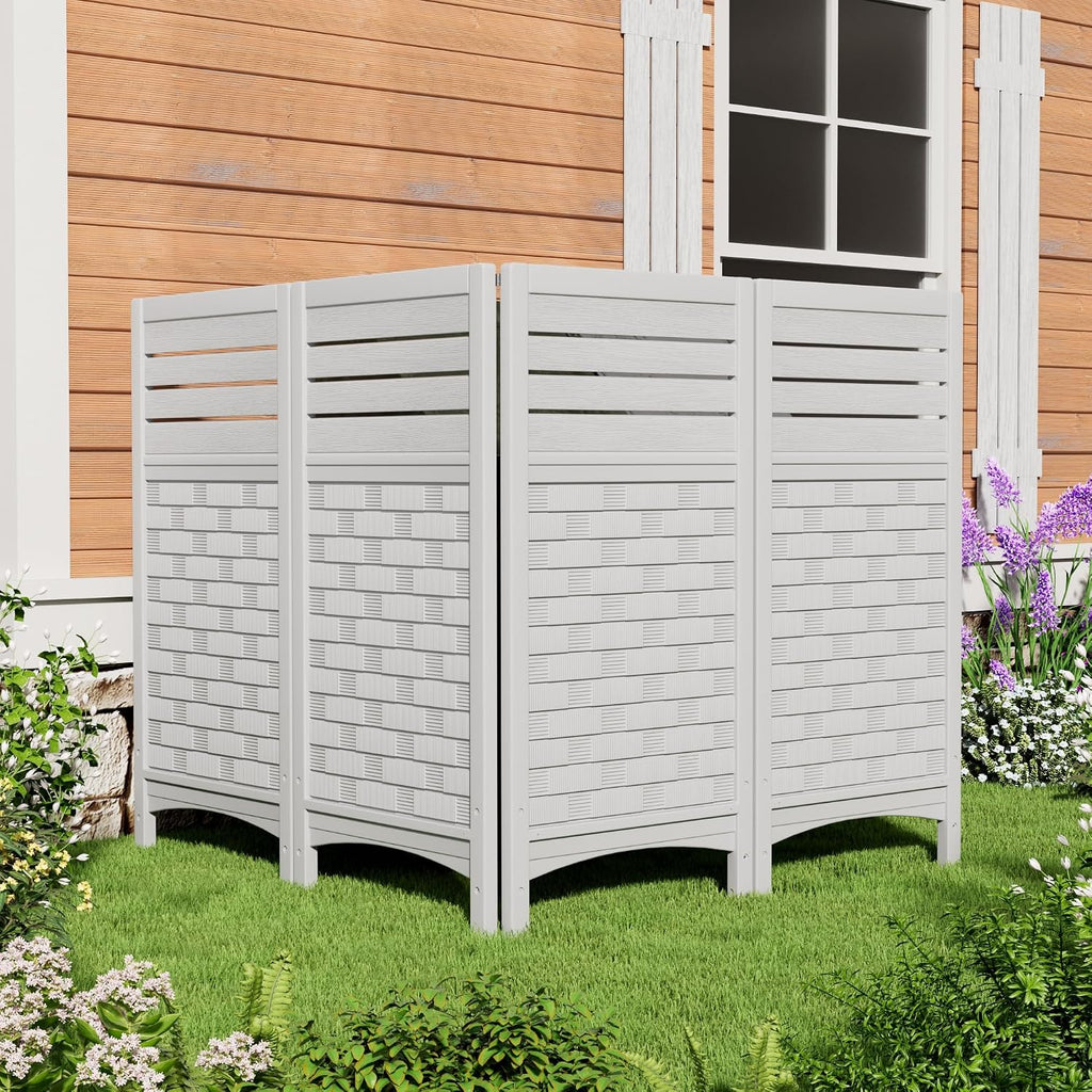 Outdoor Fence Privacy Panels,Resin Privacy Fence Panels for Outside,Air Conditioner/Trash Can/Pool Equipment