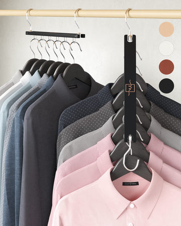 Space Saving Hangers for Closet - 4 Pack European Beechwood