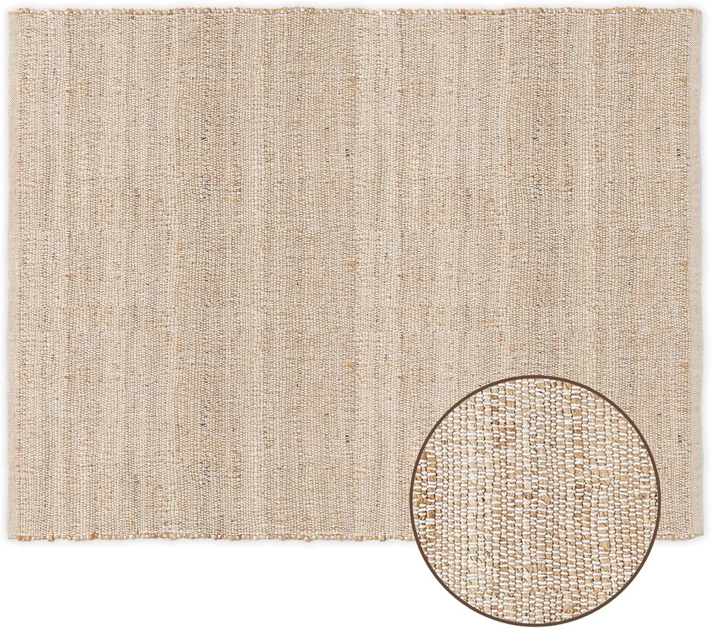 · · Jute Cotton Area Rug - 9'x12' Rectangular Rug, Sustainable Handwoven, Non-Shedding, Soft & Durable