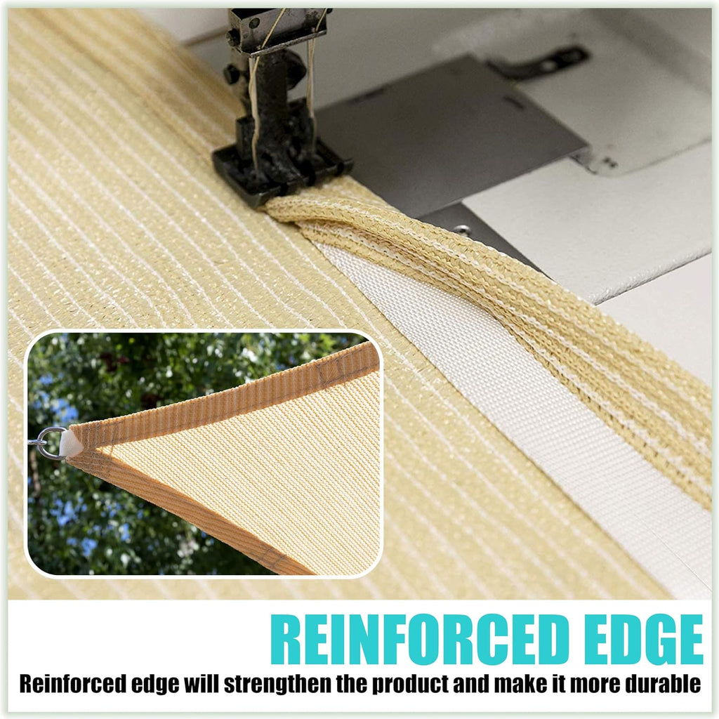 Custom Size 6' x 12' Beige Rectangle Square Sun Shade Sail UPF50+ AGTAPR0816, Order to Make Canopy Awning, 95% UV