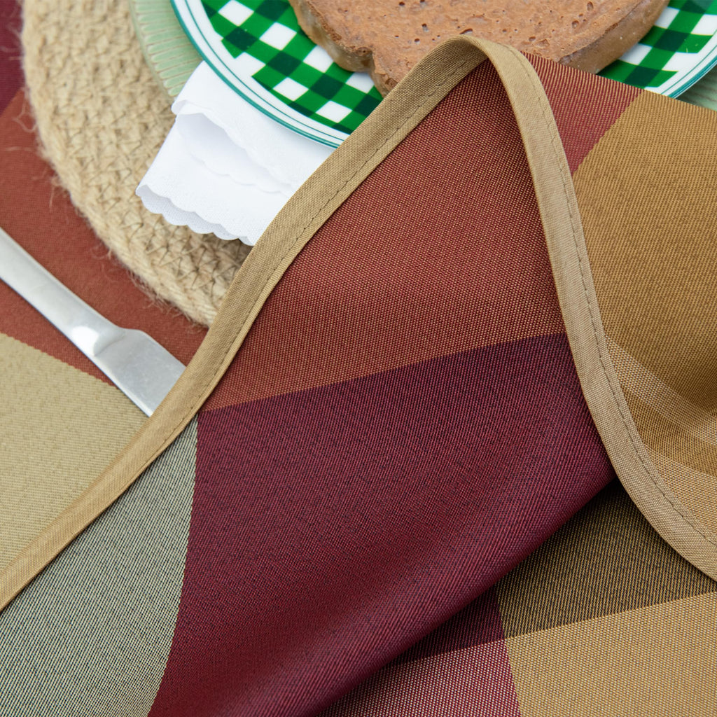 60" Round Polyester Plaid Tablecloth for Thanksgiving