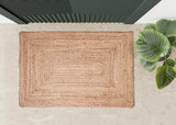 2x3 Natural Jute Braided Area Rug, Reversible Boho Entryway Carpet for Kitchen Living Room