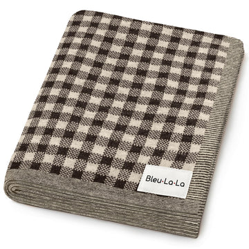 Checkered Baby Blanket for Baby Boys & Girls - 100% Soft Fine Cotton Quilt Receiving Swaddle Stroller Nursery Bed