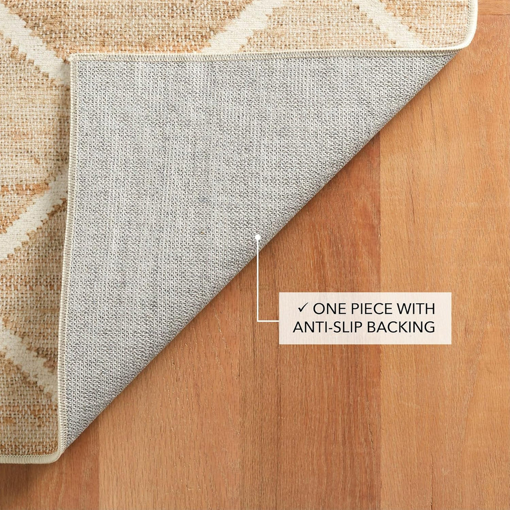 Dash and Albert Kali, Natural, 2' x 3', Diamond, Soft and Cozy, High Traffic, Lightweight, Anti-Slip