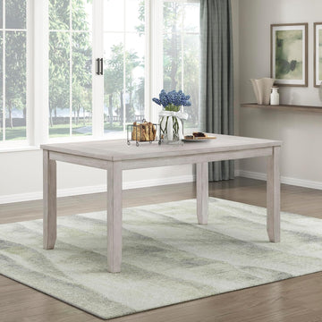 60" Farmhouse Dining Table for 4-6 People, Solid Wood Frame Acacia Veneer Rectangular Kitchen Table, for Kitchen