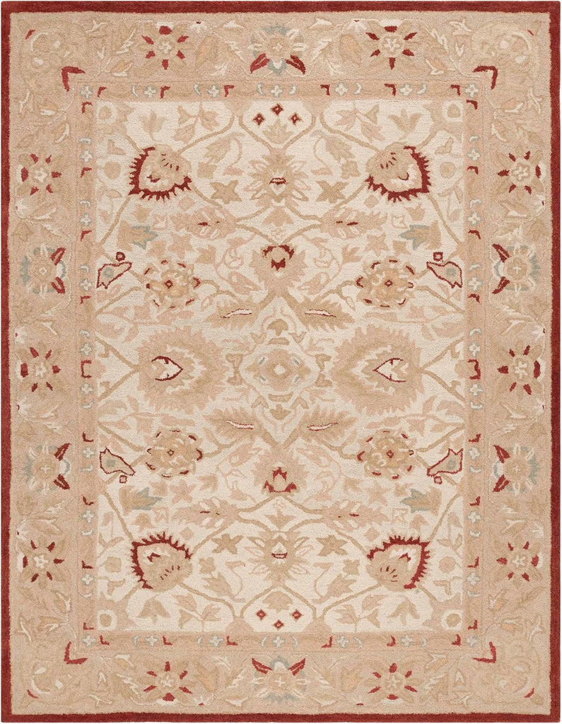 Anatolia Area Rug - 9' x 12', Beige & Rust, Handmade Traditional Oriental Wool
