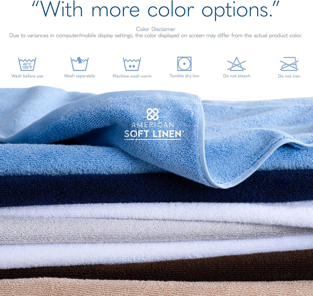 Soft Linen 100% Cotton Luxury Turkish Towels, 40x80 XL Bath Sheet | Soft Absorbent Quick Dry OEKO Tex Standard 100