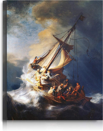 The Storm on the Sea of Galilee by Rembrandt van Rijn The World Classic Art Reproductions, Giclee Canvas Prints Wall