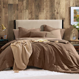 Geniospin Brown Queen Comforter Set - 7 Pieces Comforter Queen, Solid Bedding Set for All Season