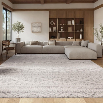 Tulum Area Rug 12x15, X-Large Ivory & Grey TUL272A