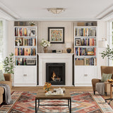 71" Tall Book Shelf and Bookcase with Doors, 6 Tier Wooden Bookshelf with Storage Cabinet