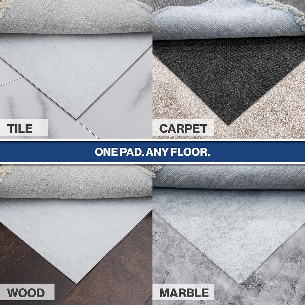 8' x 10' Non-Slip Rug Pad, Reversible Gripper, Non Skid Pads for Hardwood, Vinyl, Tile, Laminate Floors, Keep Area