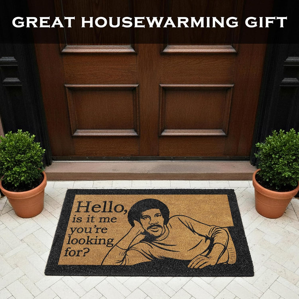 Hello Is It Me You're Looking for Welcome Mat 30x17 Inch Funny Doormat Coir | Funny Home Decor, Fan-Inspired Design