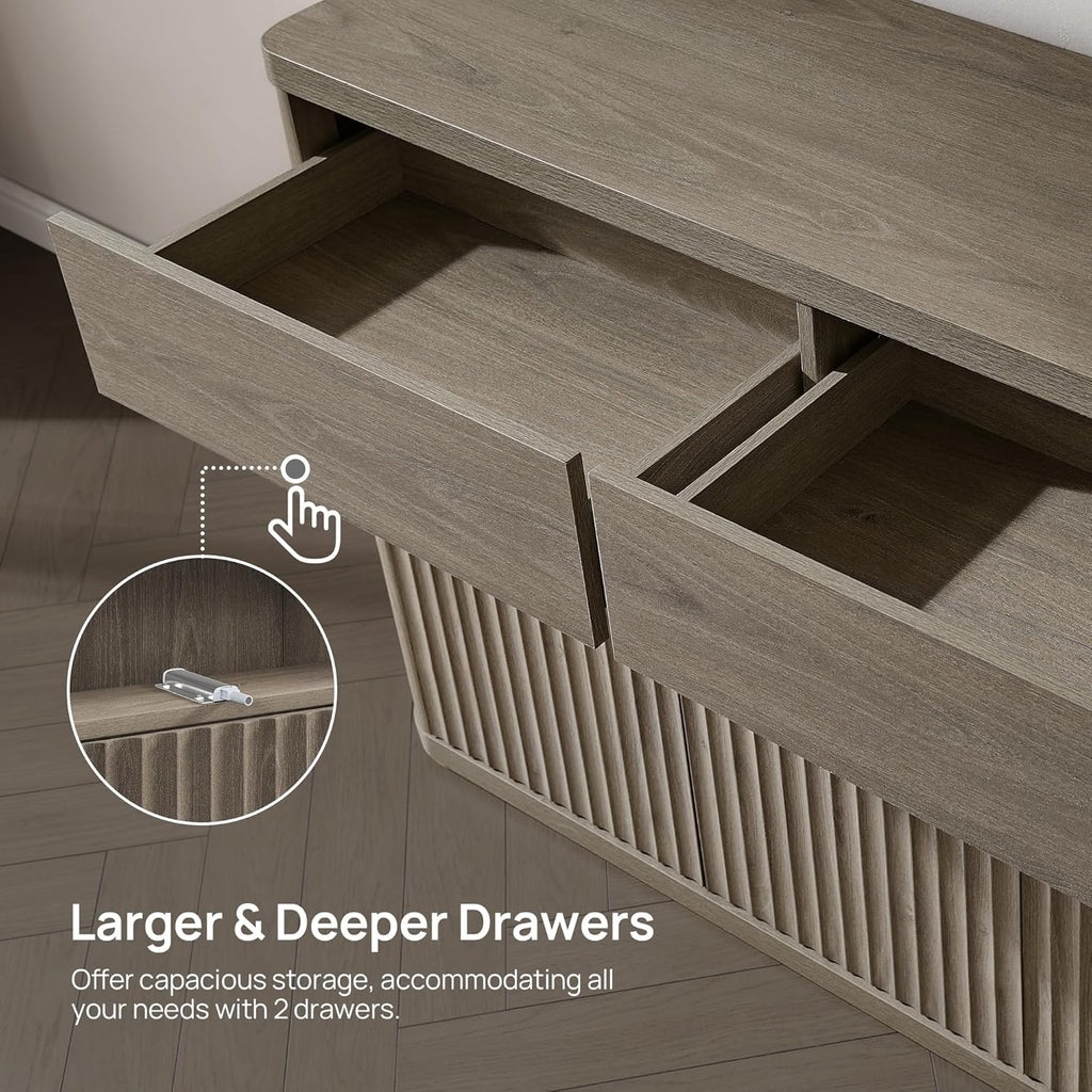 Buffet Cabinet with Storage - Storage Cabinet Sideboard with Doors & Shelves Accent Credenza Buffet Table with 2