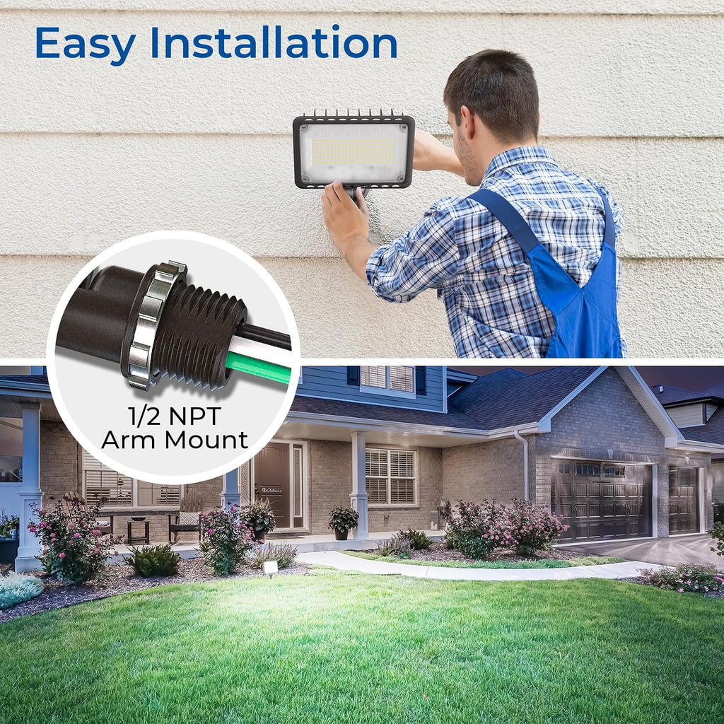 120W LED Flood Lights Outdoor, IP65 Waterproof Exterior Security Wall Lights with 180°Knuckle, 16800LM 120V Outside