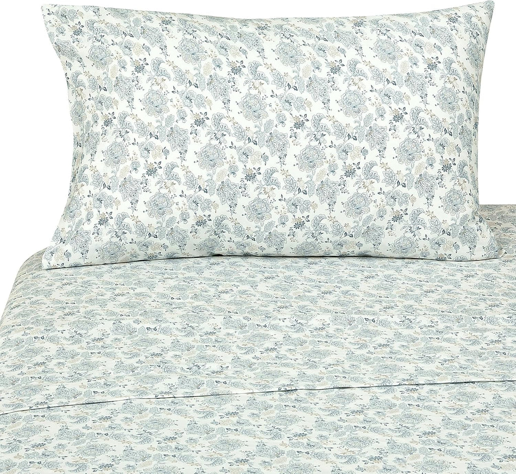 300 Thread Count 100% Long Staple Combed Cotton Sheet Set - 4 Piece Bed Sheets - 1 Fitted, 1 Flat & 2 Pillow