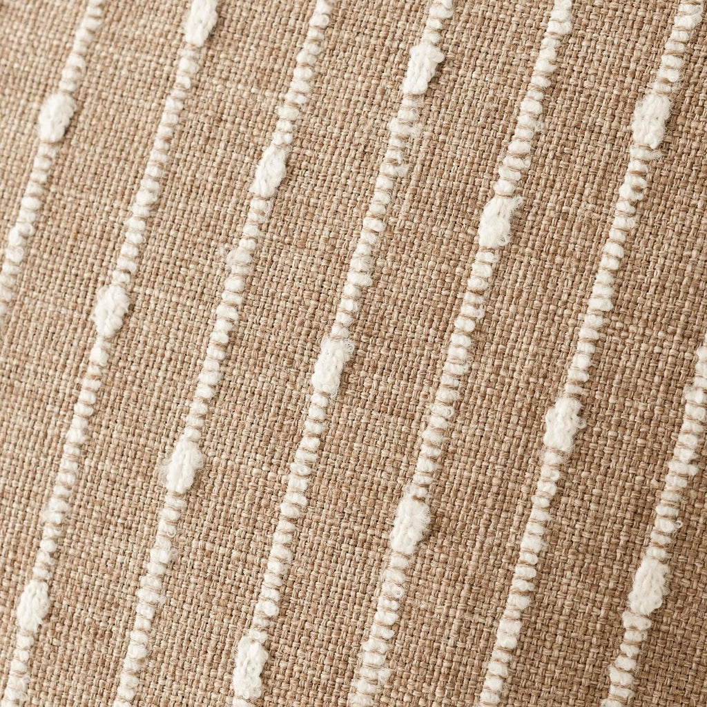 Pack of 2 Decorative Jacquard Boucle Lumbar Throw Pillow Covers Accent Textured Striped Pillowcases Cozy Boho Cushion