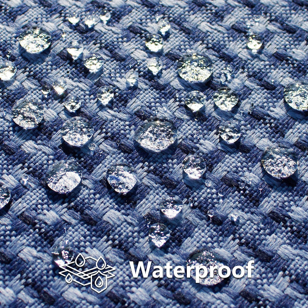 Outdoor Waterproof Throw Pillow Covers Pack of 2 Weaving Texture Water Resistant Outside Decorative Cushion Covers