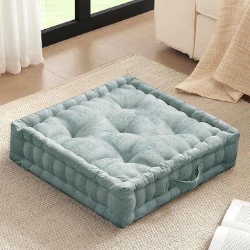 Floor Pillow, Large Cushion for Meditation, 24x24 Aqua
