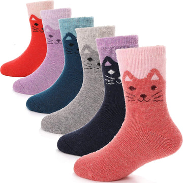 Kids Merino Wool Hiking Socks, Toddlers Boys Girls Crew Boot Socks