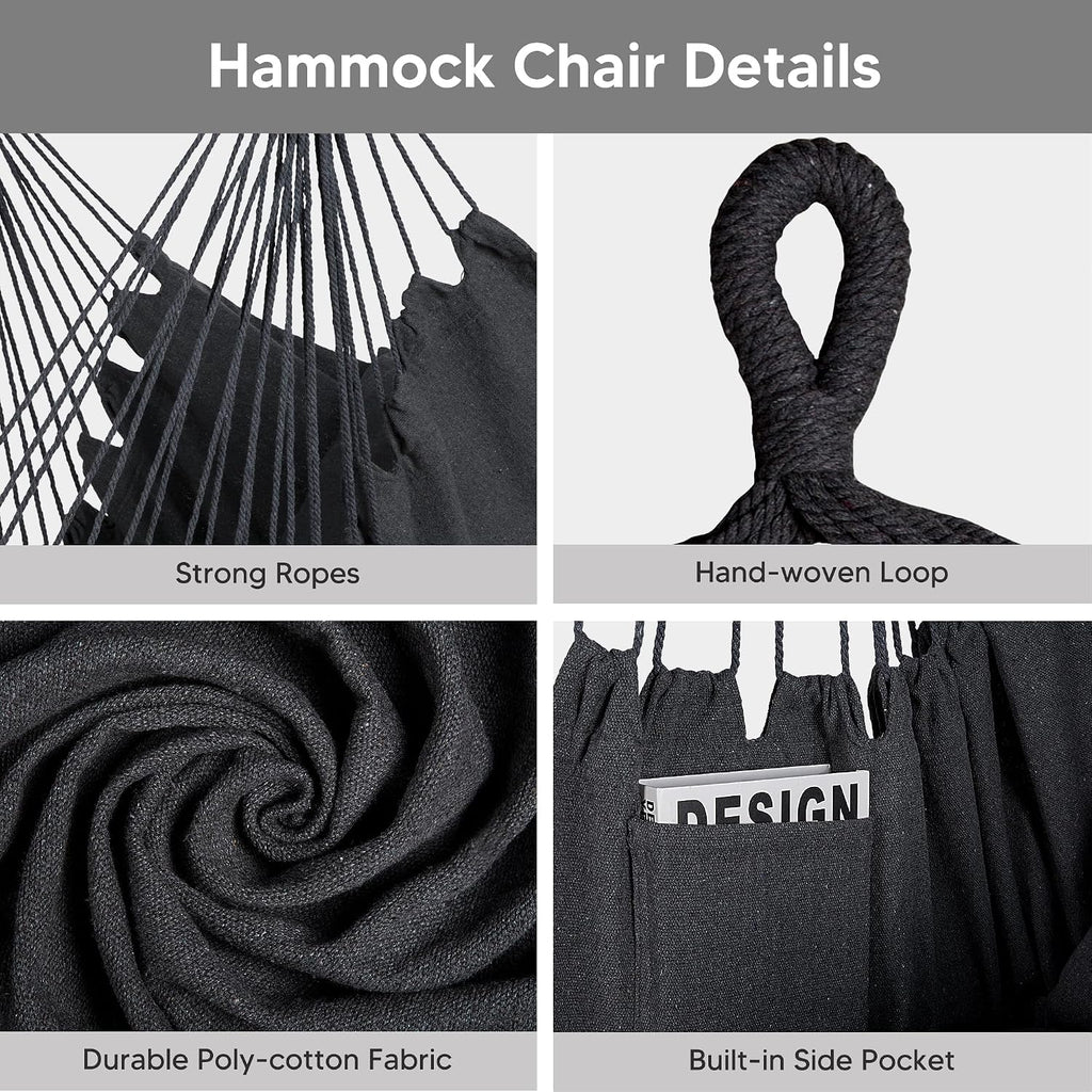 2-in-1 Hammocks Hammock Chair with Stand, Patented, Blue Stripe | 475 lbs Capacity, Heavy Duty Two Person Hammock