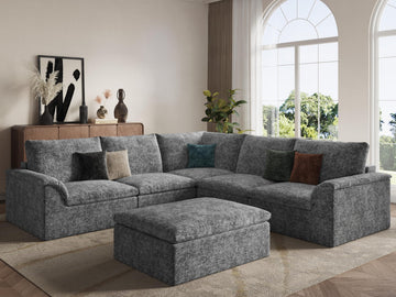 115" Modular Sectional Sofa, Boneless Couches