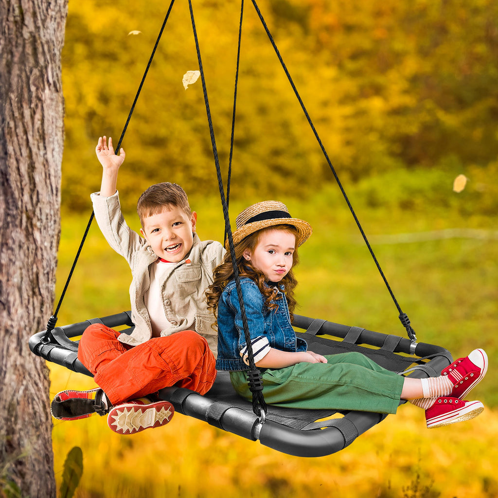 Platform Swing for Kids, 40 x 30 Inch Rectangular Outdoor Seat