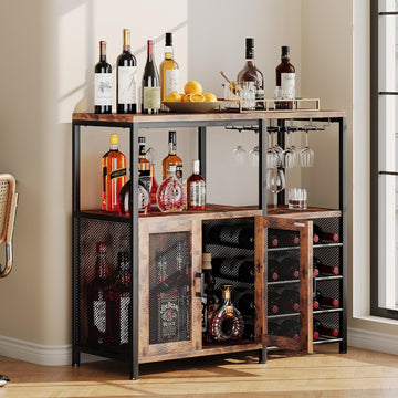 Bar Cabinet with Wine Rack, Liquor Cabinet , Wine Bar with Storage, Home Bar Furniture , Buffet Cabinet & Sideboard