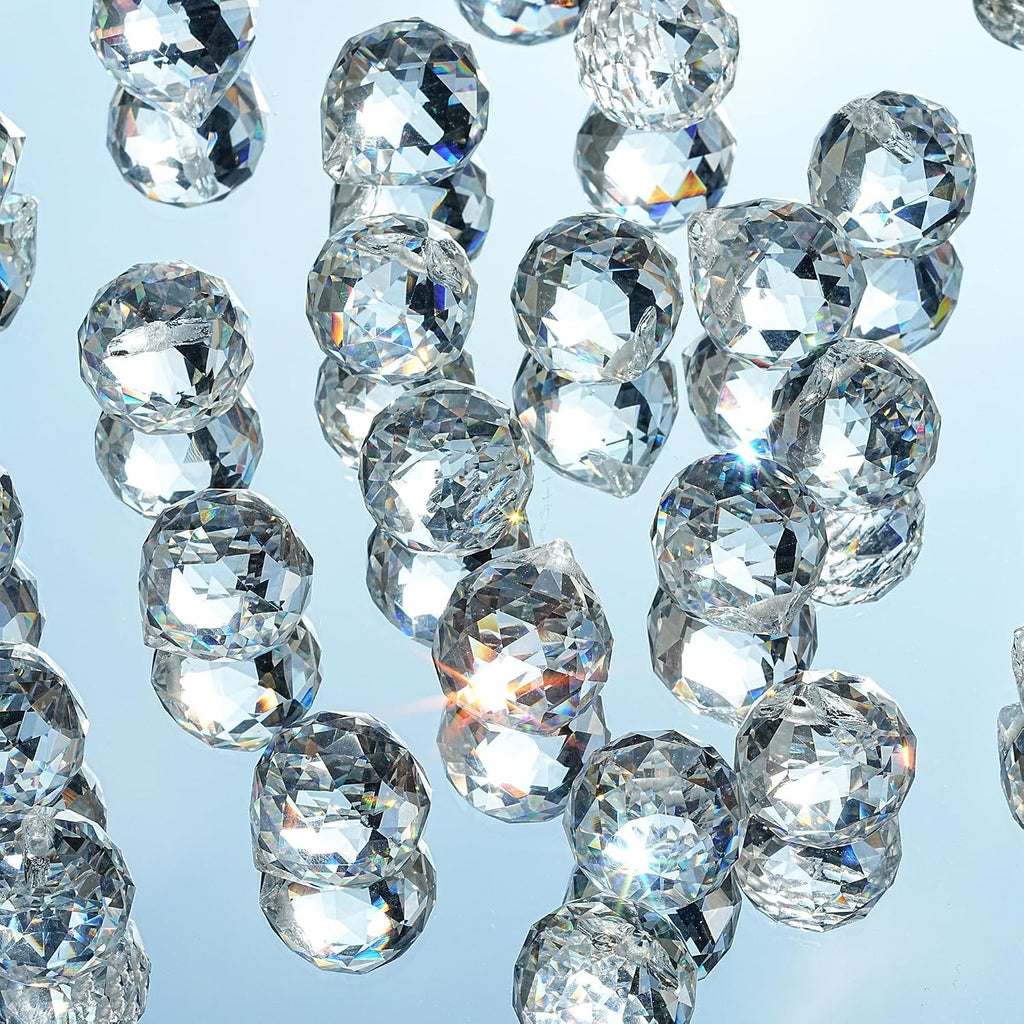 24pcs Clear Crystal Ball Prism Suncatcher Rainbow Pendants Maker