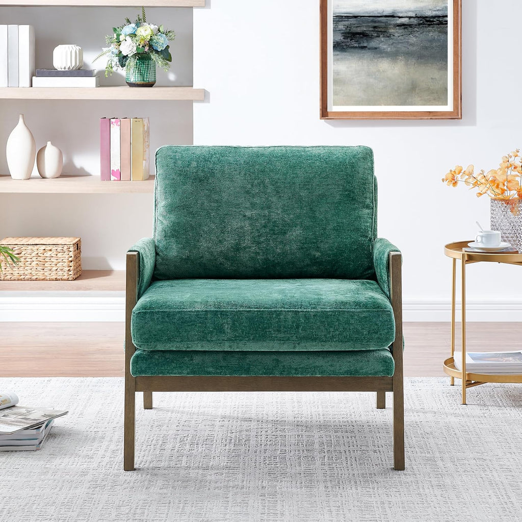 Kelly Mid-Century Modern Accent Armchair, Green