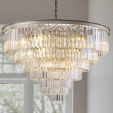 Nickle Crystal Chandelier Modern Chandeliers Lighting Pendant Ceiling Light Fixture 7-Tier for Dining Living Room Kitchen W39 A107-B09J8M66QZ