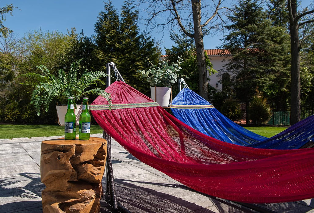 Home Fashion Portable Hammock with Collapsible Steel Stand, 450 lbs Capacity, No Tools Assembly, Carrying Bag