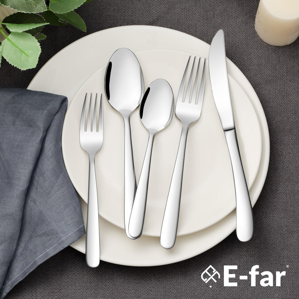 Heavy Duty Silverware Set for 4, 20-Piece Stainless Steel Flatware