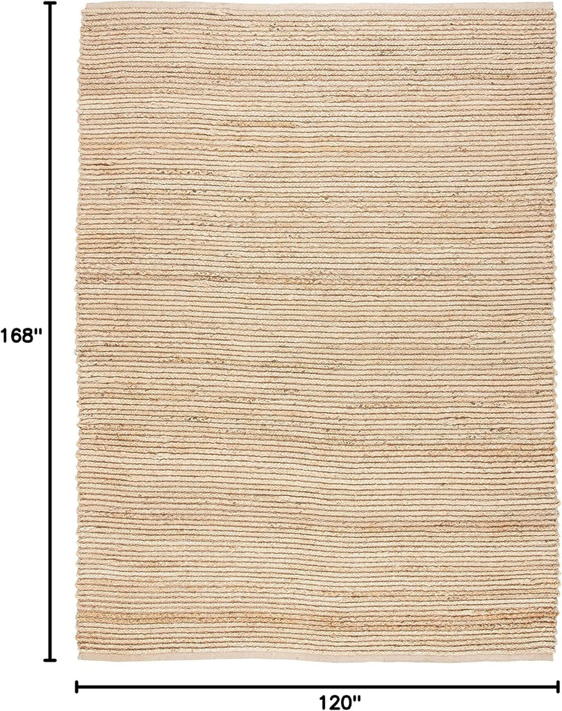Cape Cod Collection Area Rug - 10' x 14', Natural, Handmade Braided Jute, Ideal for High Traffic Areas (CAP355A)