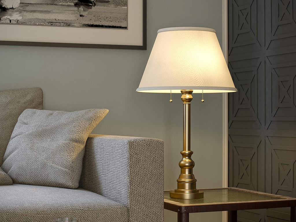 Spyglass Table Lamp with Antique Brass Finish, Classic Style, 30.5" Height, 17" Width, 17" Depth