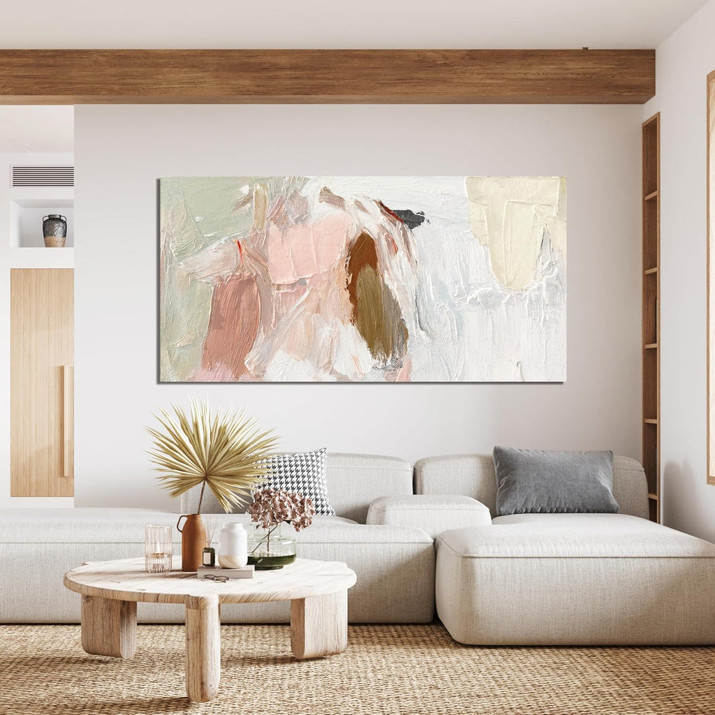 Canvas Wall Art Decor Large Wall Art Pictures Pink and White Wall Art Decor Abstract Art Work Wall Decoration