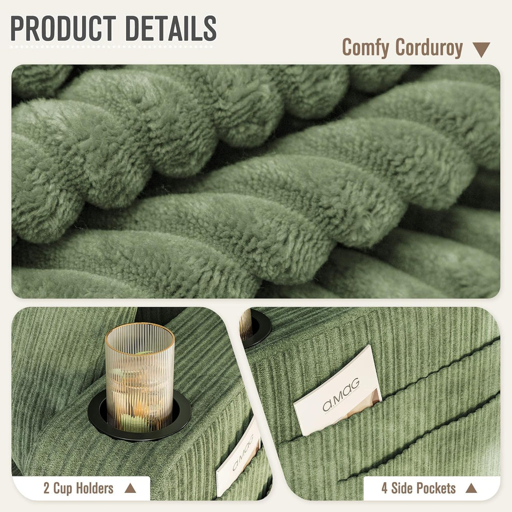 Couches for Living Room, 83" Couch with Soft Deep Seats, Modern Sofa 3 Seater in Corduroy for Apartment