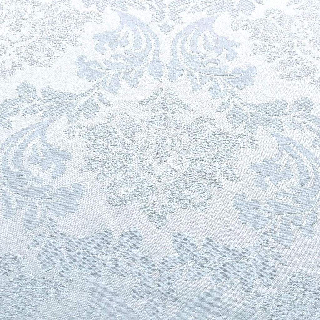 Solid Color Damask Jacquard Woven Tablecloth and Napkin (70" x 108" Rectangle, White)