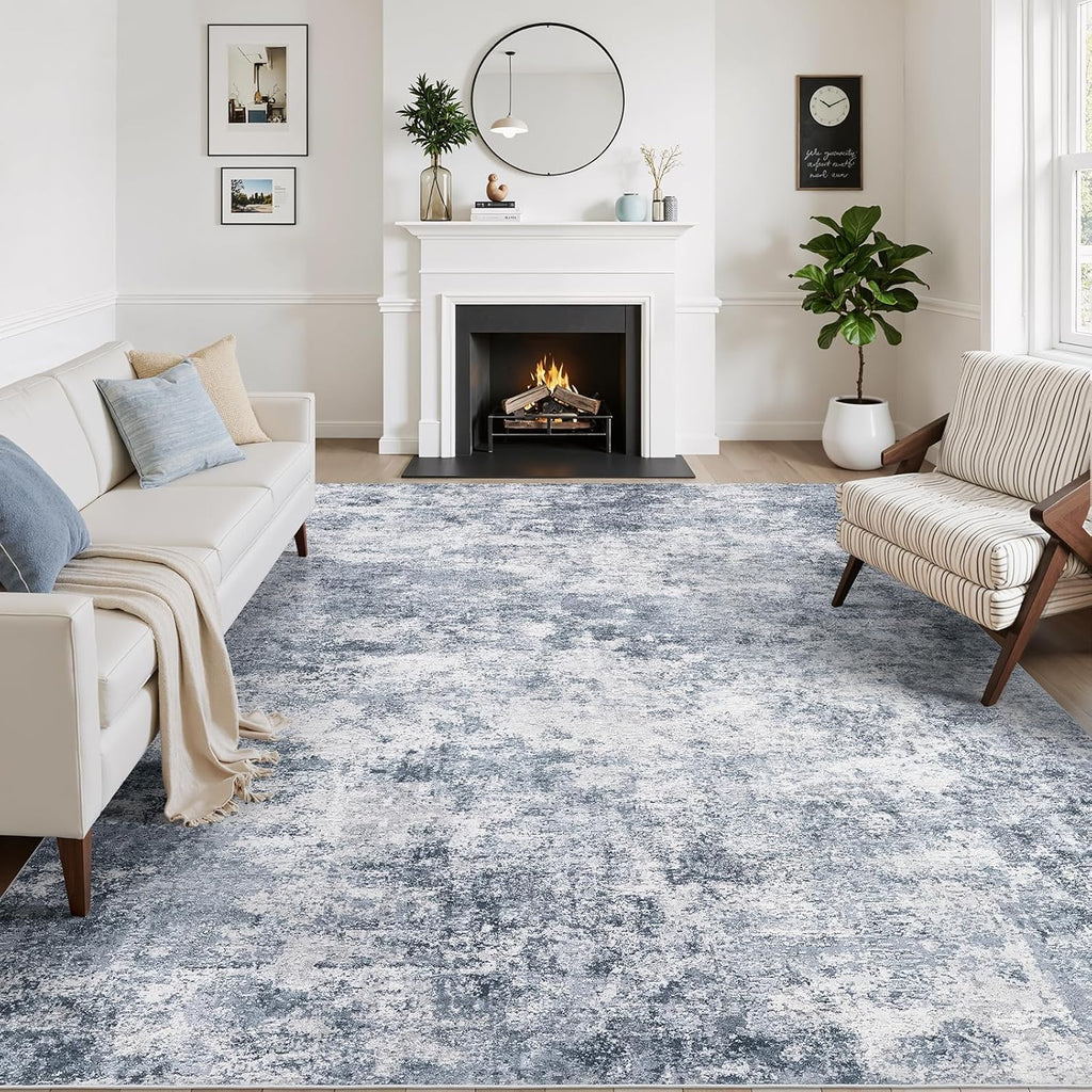 10x14 Area Rugs for Living Room : Machine Washable - Non Slip Modern Abstract Rug