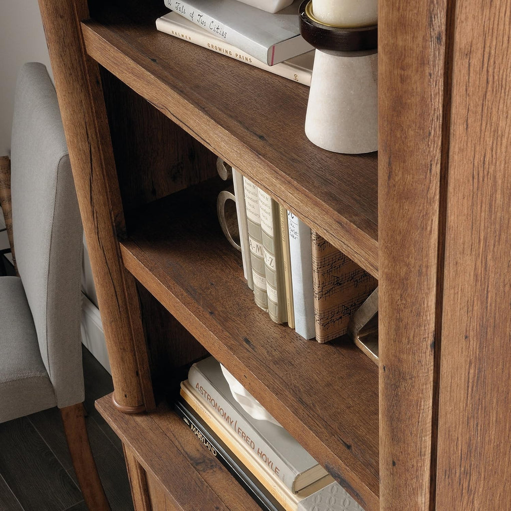 Palladia Bookcase with Doors, Multiroom Storage, Library Bookcase, Vintage Oak Finish