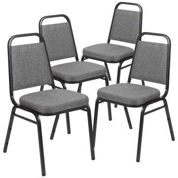 Fabric Banquet Chair, Silver, 4-Pack