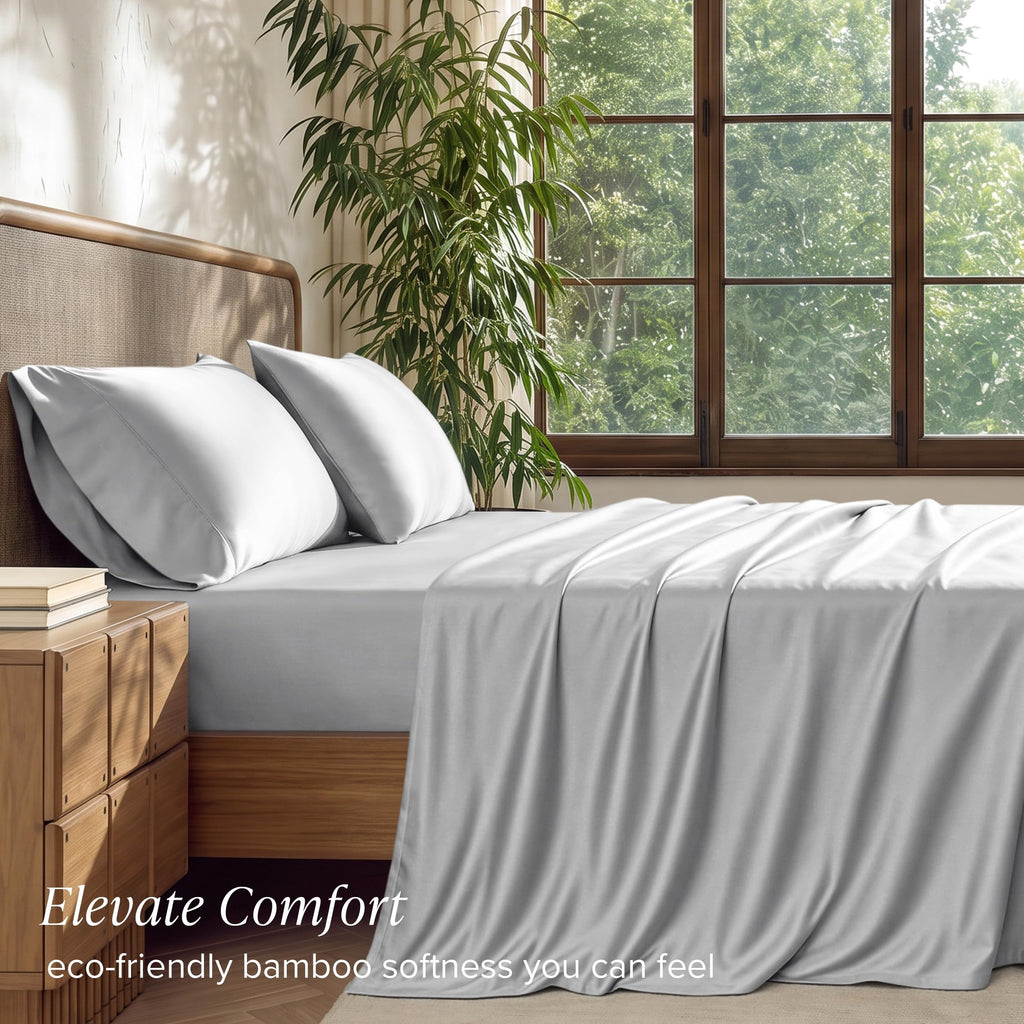 100% Rayon Made from Bamboo Sheet Set (Cloud Grey)