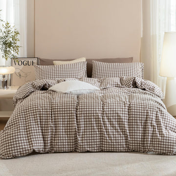 Washed Cotton Duvet Cover Set, 3-Piece, Classic Gingham