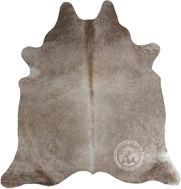 100% Genuine Taupe Cowhide Rug - Modern Style Animal Skin Rug & Floor Carpet & More - Extra Large (6x7-8 Ft.)