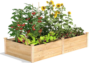 Premium Cedar Raised Garden Bed, 4' x 8' x 17.5" (3/4" Thick) - Made in USA with North American Cedar