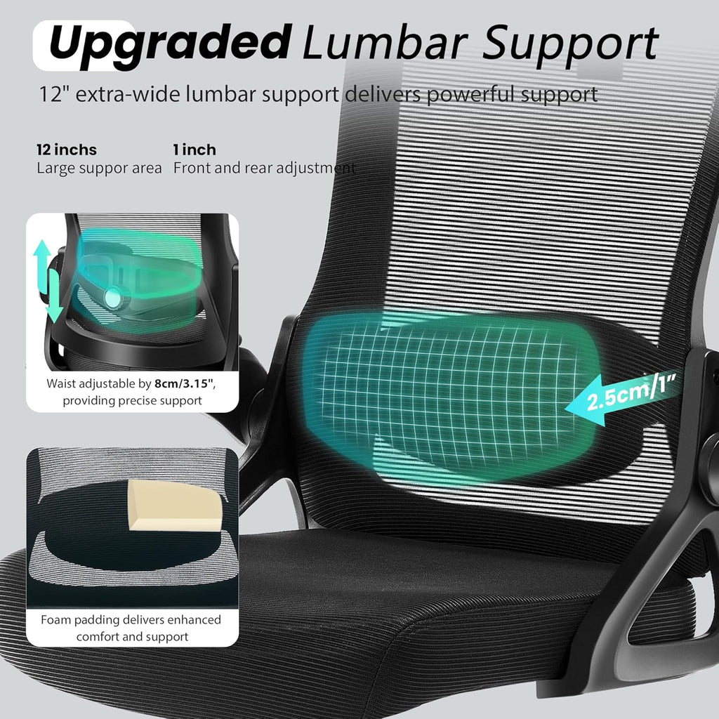 Ergonomic, 400 LBS Computer Chairs with Adjustable Lumbar Support, Breathable Mesh Desk Chair Ergonomic with