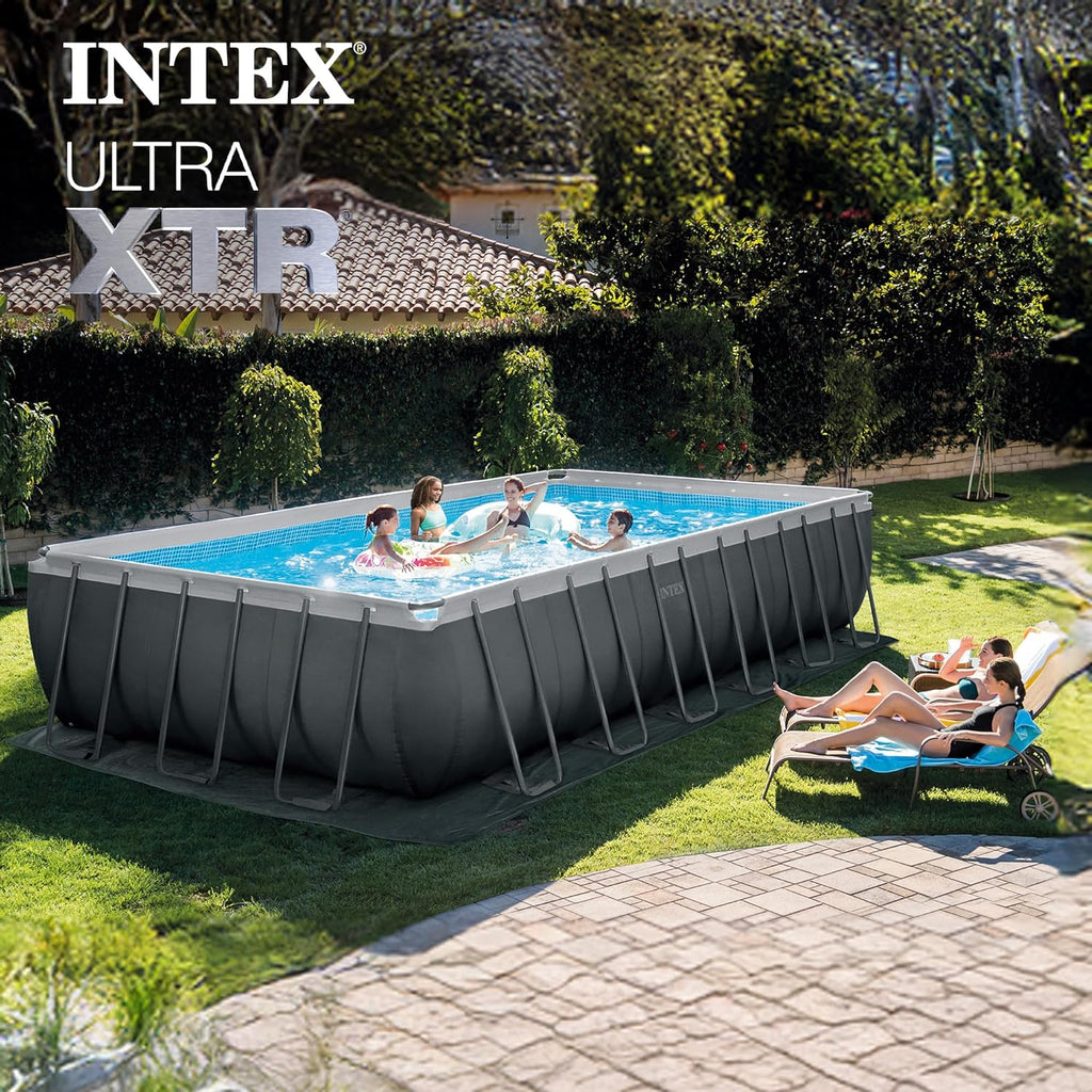 Ultra XTR 24ft x 12ft x 52in Above Ground Swimming Pool Set Bundle | 26363EH - 2100 GPH Sand Filter Pump, Ladder